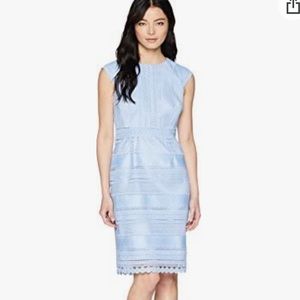 TAHARI by Arthur Levine Chemical Lace Dress in Powder / Light Blue
